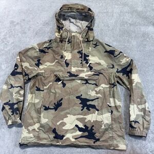 PacSun Camo 1/2 Zip Pullover Hoodie Windbreaker Jacket Sz Large Outdoor PLS READ
